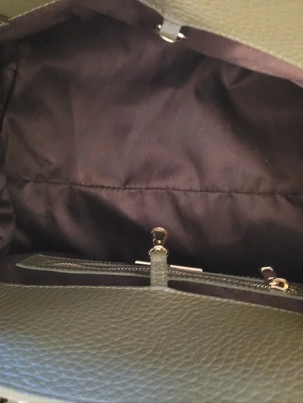 Divina Firenze  Olive Green Leather Satchel